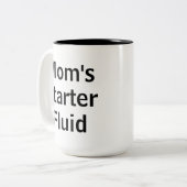 お母さんの始動機の流動おもしろいな朝の母の日 ツートーンマグカップ (正面左)