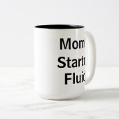 お母さんの始動機の流動おもしろいな朝の母の日 ツートーンマグカップ (正面右)