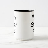 お母さんの始動機の流動おもしろいな朝の母の日 ツートーンマグカップ (中央)