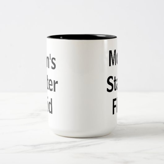 お母さんの始動機の流動おもしろいな朝の母の日 ツートーンマグカップ (中央)
