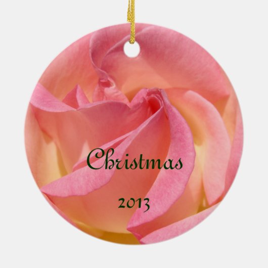お母さんの娘の写真は休日のクリスマスを飾ります セラミックオーナメント (裏面)