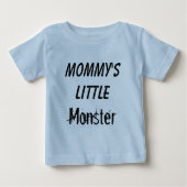 お母さんの小さいモンスターの子供か乳児のTシャツ ベビーTシャツ (正面)