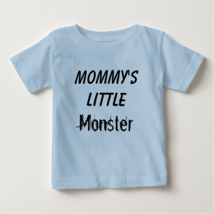 お母さんの小さいモンスターの子供か乳児のTシャツ ベビーTシャツ