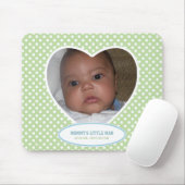 お母さんの小さい人: 緑のハート: 写真のマウスパッド マウスパッド (マウス)
