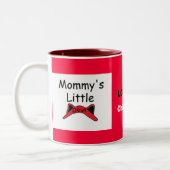 お母さんの小さい悪魔(チワワ) ツートーンマグカップ (左)