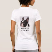 お母さんの小さい男の子のボストンテリアのTシャツ Tシャツ (裏面)