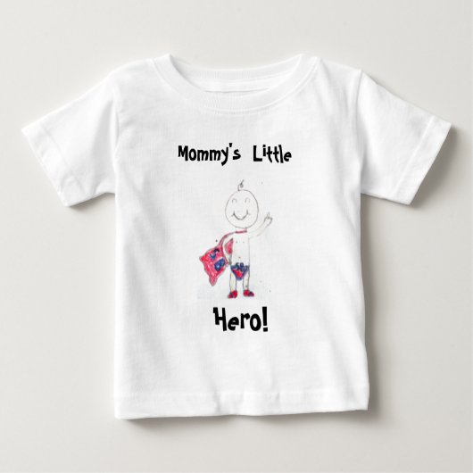 お母さんの小さい英雄! ベビーTシャツ (正面)