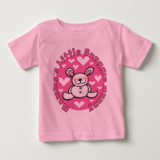 お母さんの少し抱擁のバニー ベビーTシャツ (正面)
