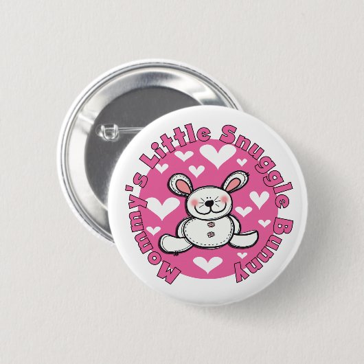 お母さんの少し抱擁のバニー 缶バッジ (正面&裏面)