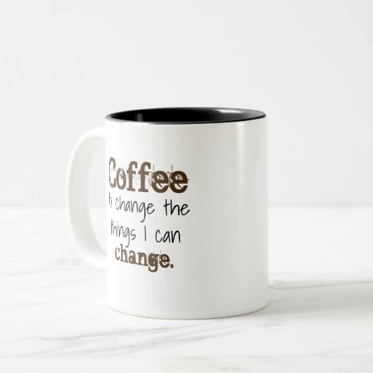 お母さんの平静の祈りの言葉のマグ ツートーンマグカップ (正面左)