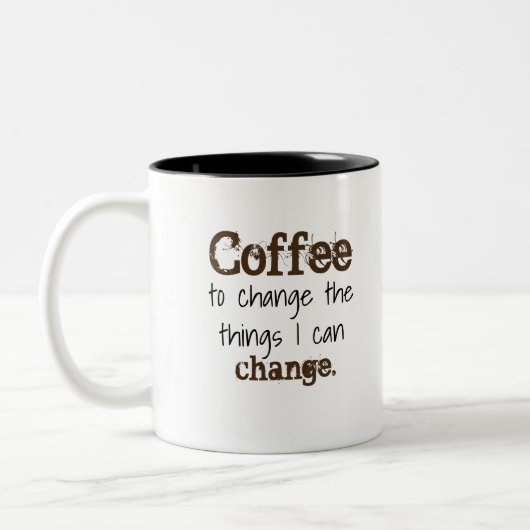 お母さんの平静の祈りの言葉のマグ ツートーンマグカップ (左)