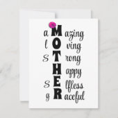 お母さんの愛と強さへの美しいトリビュート ノートカード (正面)