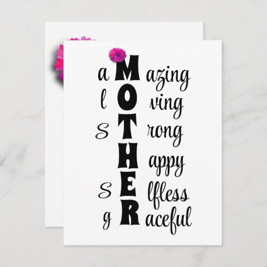 お母さんの愛と強さへの美しいトリビュート ノートカード (正面/裏面)