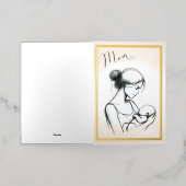 お母さんの愛のスケッチと子供 - Mother's Day カード (外側レイダウン)