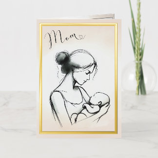 お母さんの愛のスケッチと子供 - Mother's Day カード