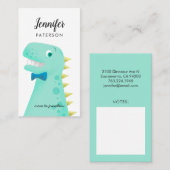 お母さんの接触カードカッコいいの恐竜の緑 名刺 (正面/裏面)