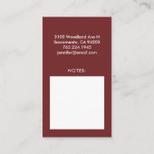 お母さんの接触カード森林キツネの水彩画 名刺 (裏面)