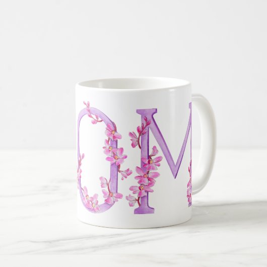 お母さんの文字の蘭の芸術の絵画のマグ コーヒーマグカップ (正面右)