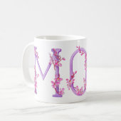 お母さんの文字の蘭の芸術の絵画のマグ コーヒーマグカップ (正面左)