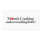 お母さんの料理で全てが良くなる ラベル (正面)
