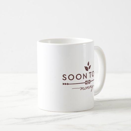 お母さんの新しい母があるすぐに妊娠の発表 コーヒーマグカップ (正面右)