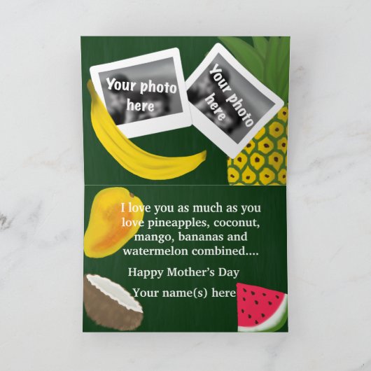 お母さんの日おばあちゃんと果物 カード (内部)