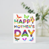 お母さんの日おめでとうカラフル。 ポストカード (スタンド正面)