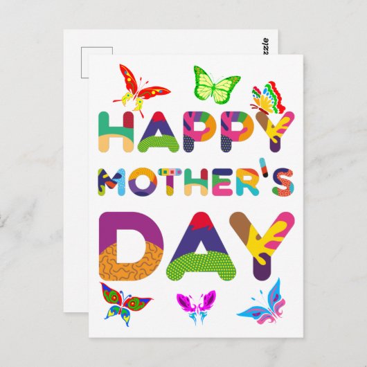 お母さんの日おめでとうカラフル。 ポストカード (正面/裏面)