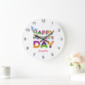 お母さんの日おめでとうカラフル。 ラージ壁時計 (ホーム)