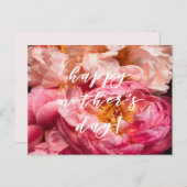 お母さんの日おめでとう！エレガントなピンクの芍薬 ポストカード (正面/裏面)