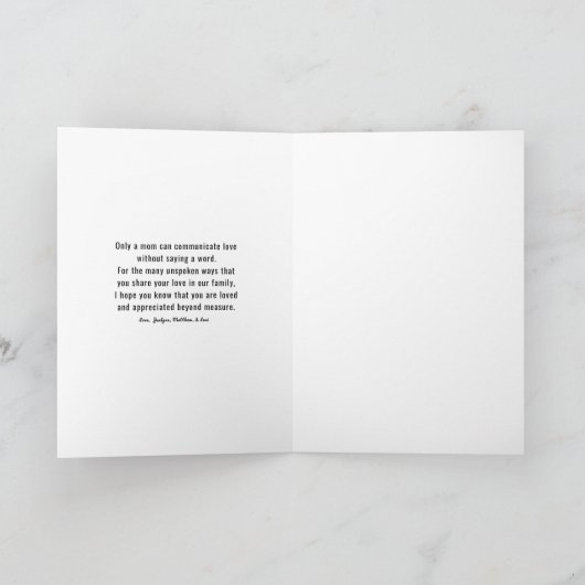 お母さんの日おめでとう シーズンカード (内部)