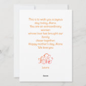 お母さんの日おめでとう、ナナ、ばあば 簡単1枚 シーズンカード (裏面)