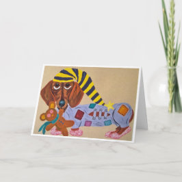 お母さんの日おめでとう！パジャマのダックスフント カード