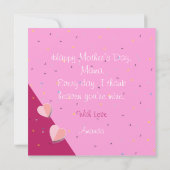 お母さんの日おめでとう!モダンデザイン&ウィッシュテキスト 招待状 (裏面)