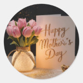 お母さんの日おめでとう ラウンドシール (正面)