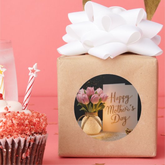 お母さんの日おめでとう ラウンドシール (パーティー)