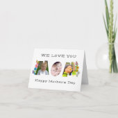 お母さんの日おめでとう-愛してる-写真 名前 カード (正面)