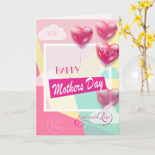 お母さんの日おめでとう！挨拶状 カード (黄色い花)