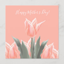 お母さんの日おめでとう！桃スタイリッシュのチューリップ 招待状