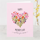 お母さんの日おめでとう】水彩花ハート カード (黄色い花)
