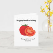 お母さんの日おめでとう、頭のトマトから愛してる カード (黄色い花)