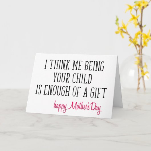 お母さんの日おもしろいは、十分な贈り物 カード (黄色い花)