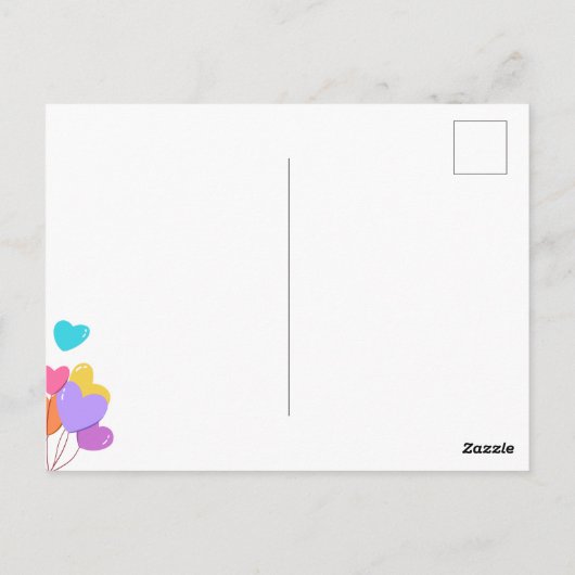 お母さんの日かわいい子猫カラフル風船 ポストカード (裏面)