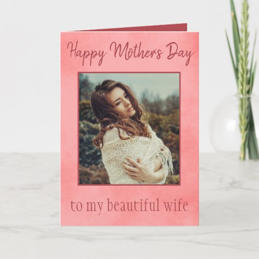 お母さんの日が妻の写真と一緒に カード (正面)