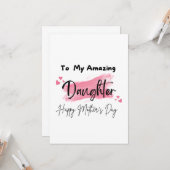 お母さんの日が幸せになる、私の驚くべき娘に カード (正面/裏面インサイチュ)