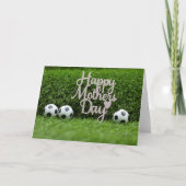 お母さんの日とカーネーションのサッカーボール カード (正面)