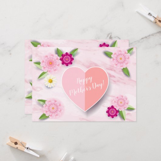お母さんの日にうれしい花のグリーティングカード カード (正面/裏面インサイチュ)