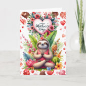 お母さんの日にお花と一緒にスローガン カード (正面)