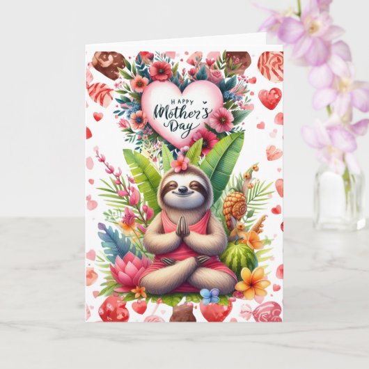 お母さんの日にお花と一緒にスローガン カード (蘭)