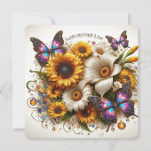 お母さんの日にお花と蝶 シーズンカード (正面)